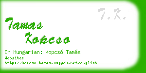 tamas kopcso business card