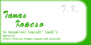 tamas kopcso business card